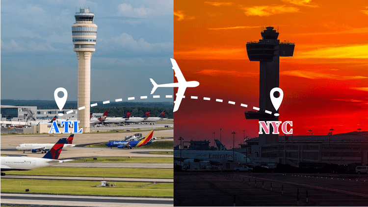 Compare and book cheap flights from Atlanta (ATL) to New York (LGA, JFK, EWR).