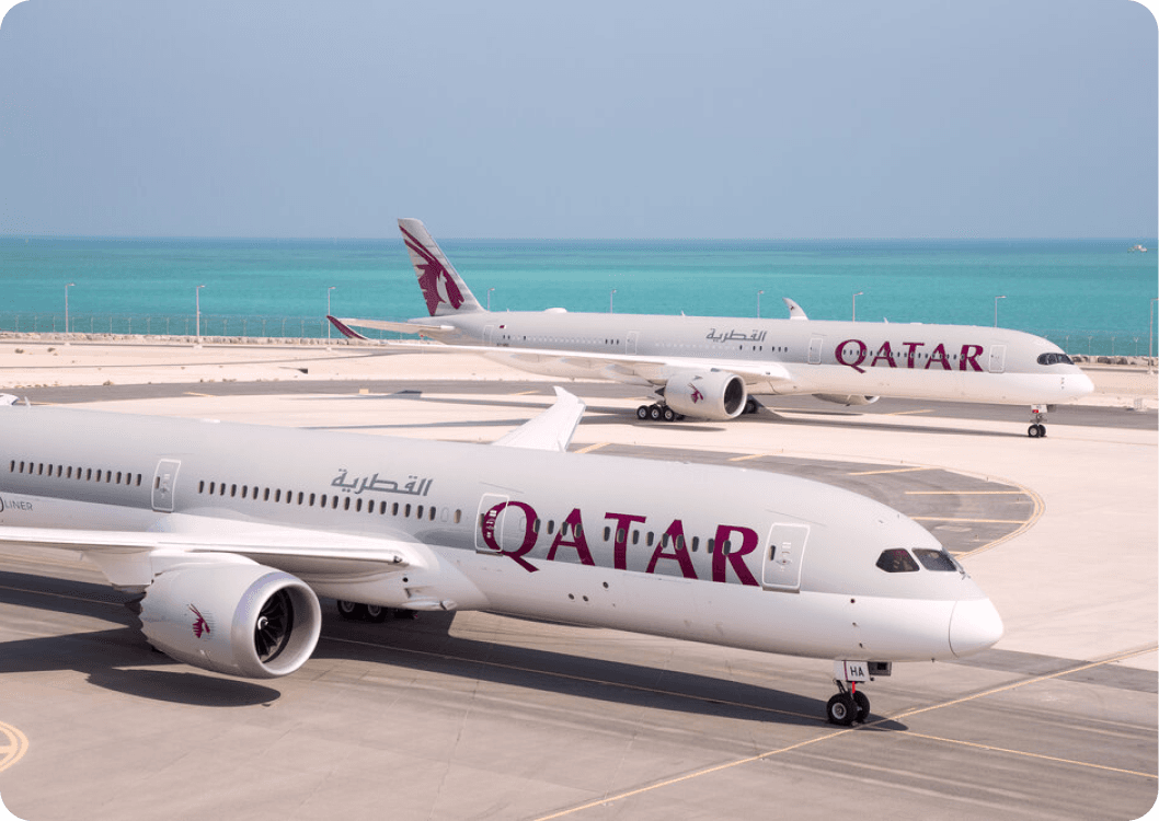Qatar Airways flight booking interface
